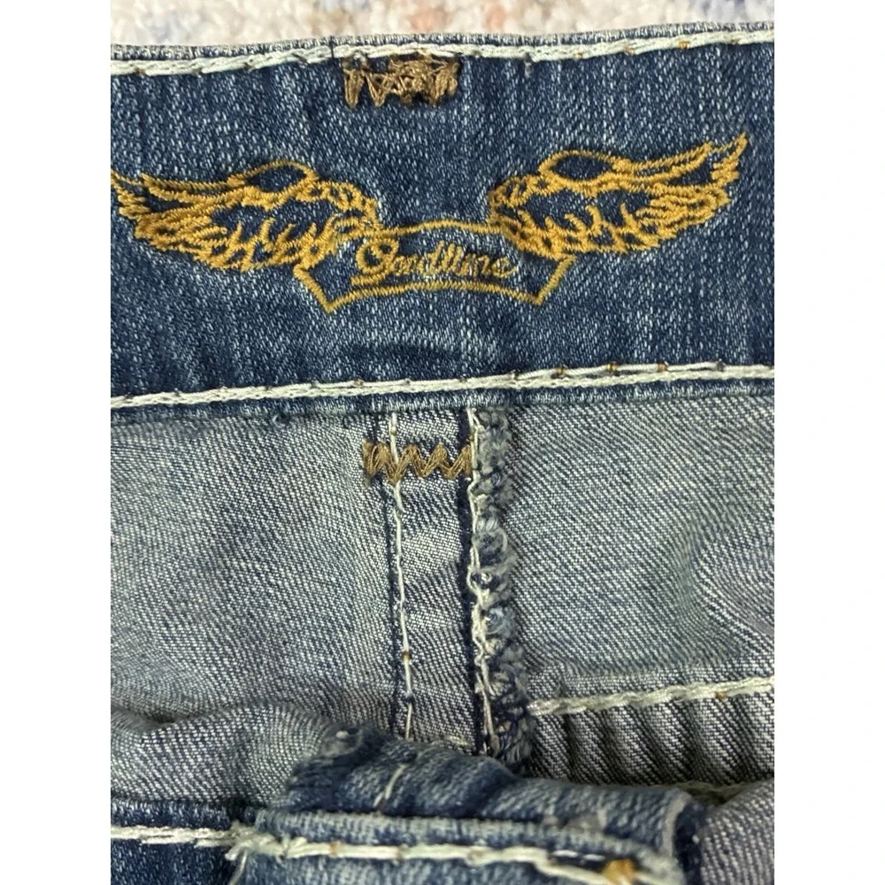 VTG Y2K Goodtime Jeans Denim Mini Skirt Thick Stitch Low Rise Plus Size 2XL